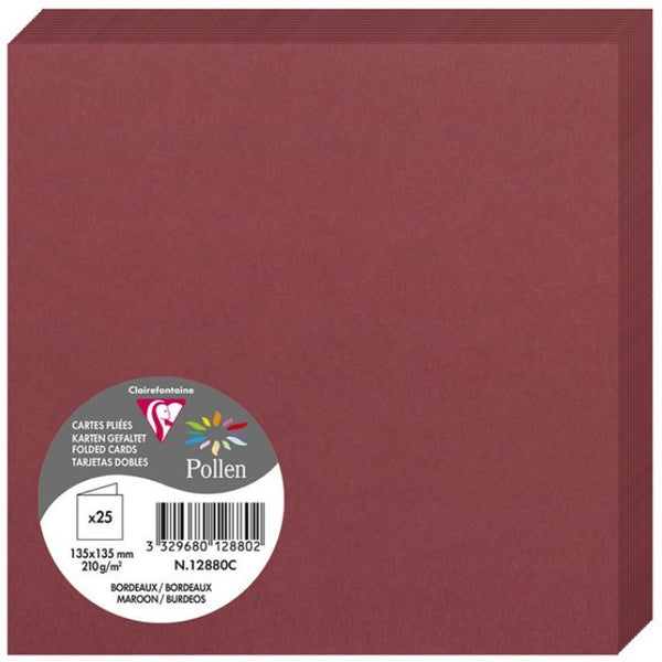 Carte de vœux classique 135x135mm - bordeaux