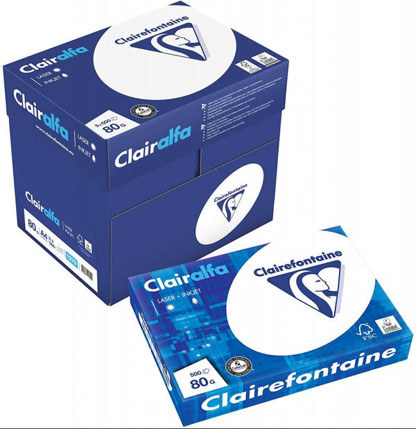 Papier blanc A4 Clairalfa 80g - extra blanc 171 cie, 500 feuilles