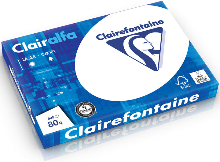 Papier blanc A3 Clairalfa 80g - 500 feuilles- haute blancheur et longévité