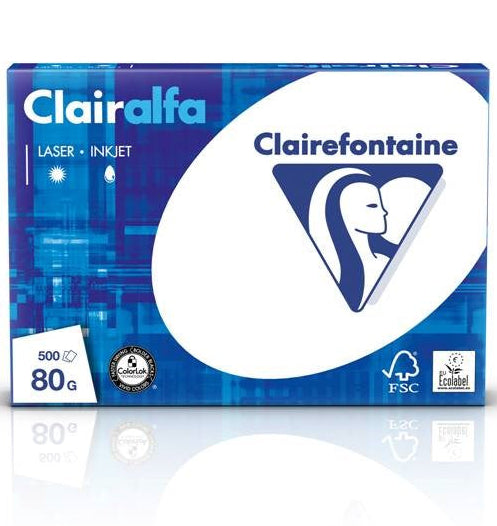 Papier blanc A5 Clairalfa 80g - 500feuilles- ultra blanc et opacité élevée