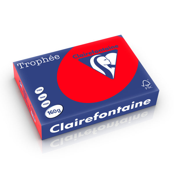 Papier a4 Trophée 160g - rouge corail intense