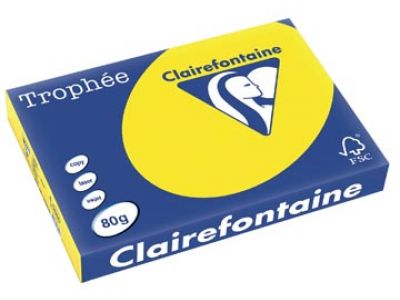 Papier A3 80g Fluo Jaune Clairefontaine