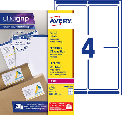 Étiquettes d'expédition 99.1x139mm L7169 - ultragrip, 400 unités