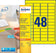 Étiquettes adhésives jaunes 45.7x21.2 L6041-20- étui de 20 feuilles