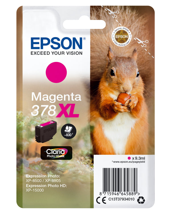 Cartouche d'encre Epson magenta 378xl - rendement élevé