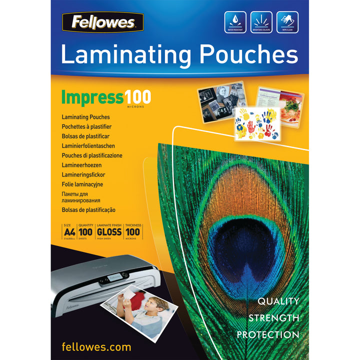Pochettes plastification a4 - 100 microns, 100 unités