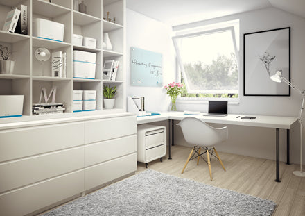 Boite de rangement alimentaire mybox avec couvercle -318 x 198 x 385 mm-blanc/bleu