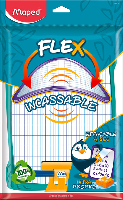 Ardoise Blanche Maped Incassable A4 - Double Face Effaçable