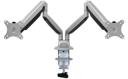 Bras support 2 écrans - aluminium avec ressorts à gaz