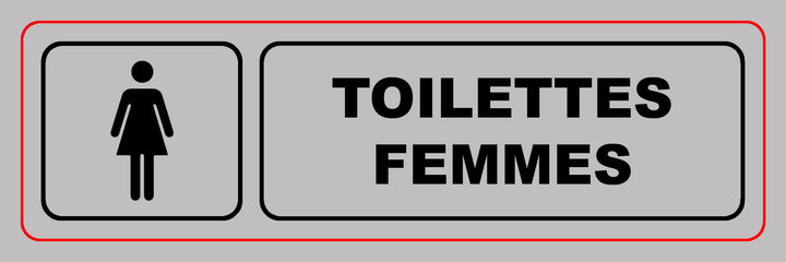 Plaque de signalisation "toilettes dames" 170x47mm