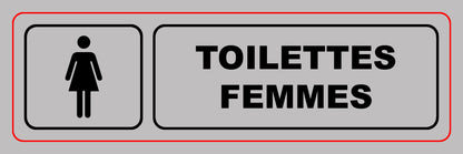 Plaque de signalisation "toilettes dames" 170x47mm