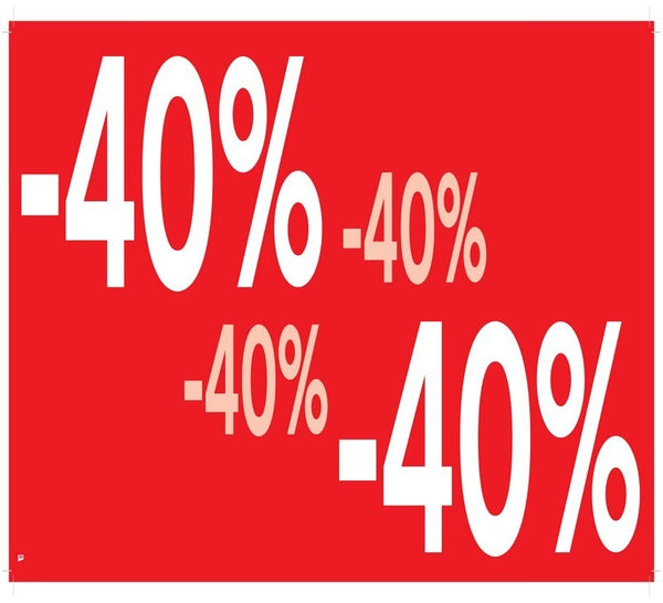 Bannière promotionnelle 69x24 cm - signalétique -40%