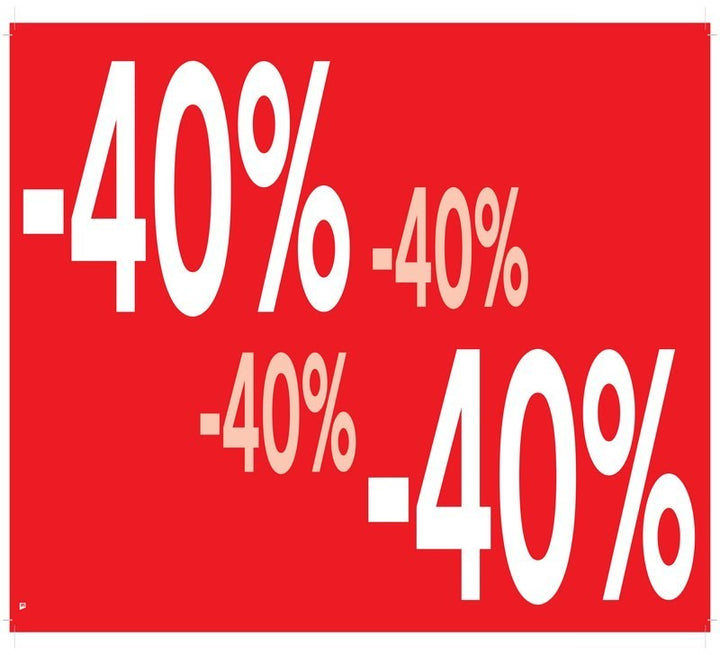 Bannière promotionnelle 69x24 cm - signalétique -40%