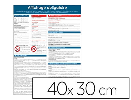 Panneau" affichage obligatoire "40x30 - pvc souple