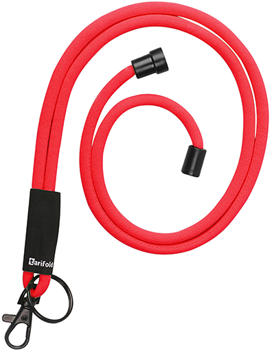 Cordon porte-badge 46 cm - polyester doux rouge