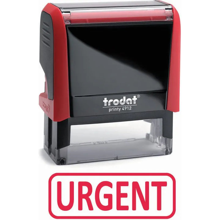 Tampon auto-encreur urgent - rouge écologique