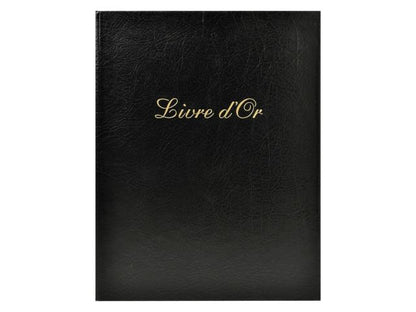 Livre d'or cuir noir - élégance et qualité