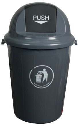 Corbeille plast. couvercle basculant80l