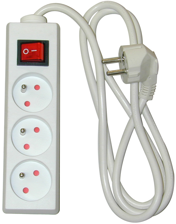 Multiprise 3 prises - câble 1,5m et interrupteur