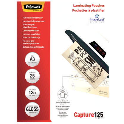 Pochette de plastification A3 -125 microns -lot de 25