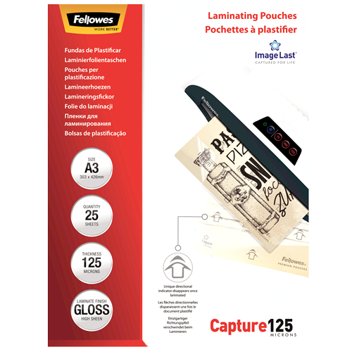 Pochette de plastification A3 -125 microns -lot de 25