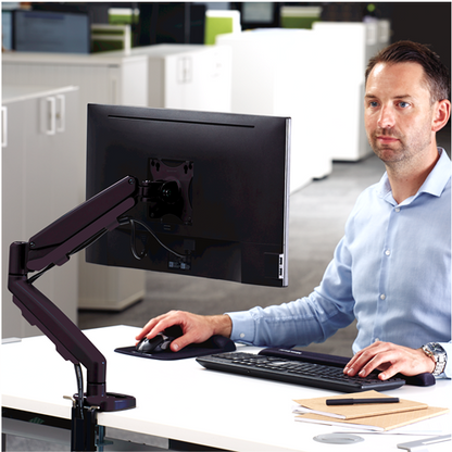Bras porte-écran eppa noir - ergonomie et organisation
