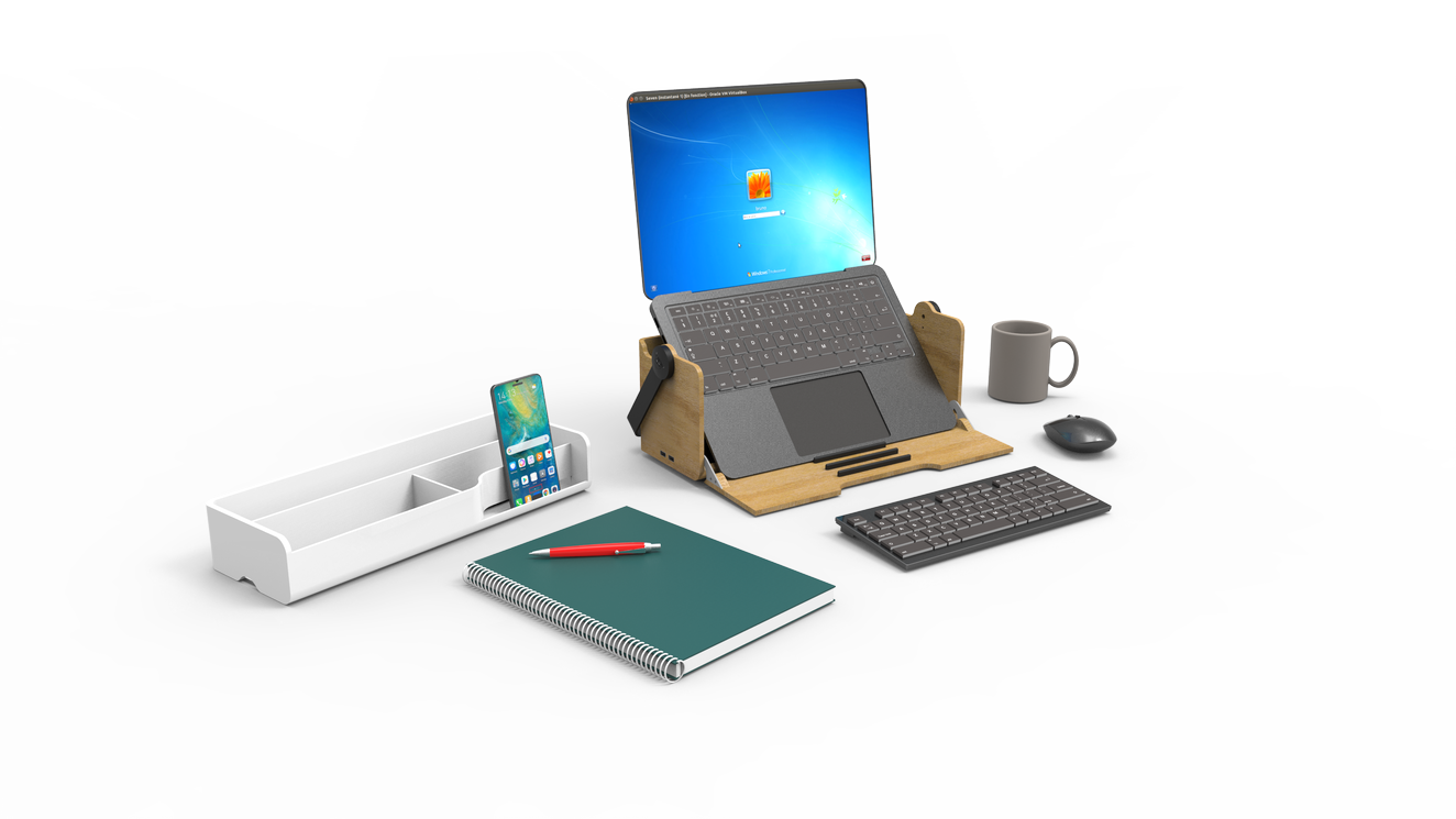 Station de travail ergonomique - rangement et mobilité