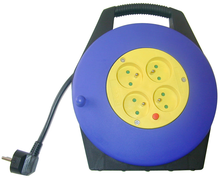 Enrouleur électrique 10m - 4 prises avec sécurité thermique