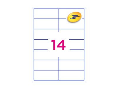Etiquettes  99.1x38  laser jet d 'encre - boite de  1400