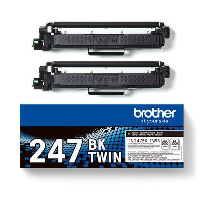 Pack toner noir tn247 - haute capacité 2x3000 pages