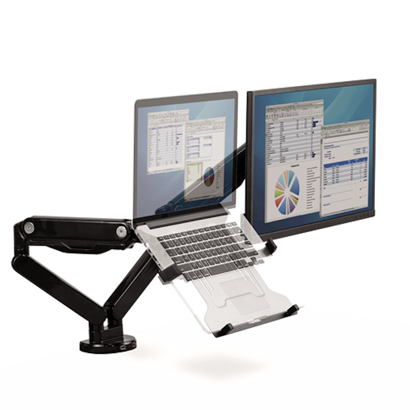 Kit porte pc ergonomique - support réglable et ventilé