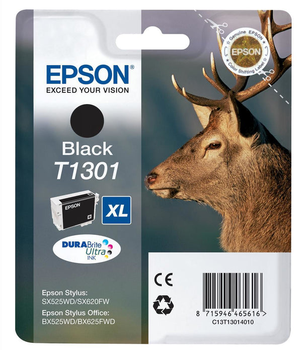 Cartouche d'encre Epson noire t1301 - haute capacité