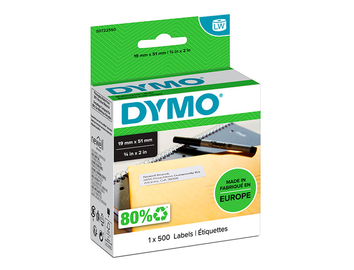 Etiquettes pour Dymo labelwriter 19x51 mm - rlx de 500 étiquettes