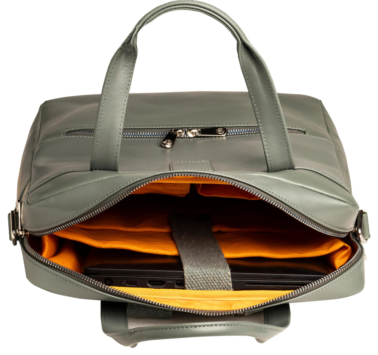 Sac à dos ordinateur 14" cuir gris - élégance et praticité