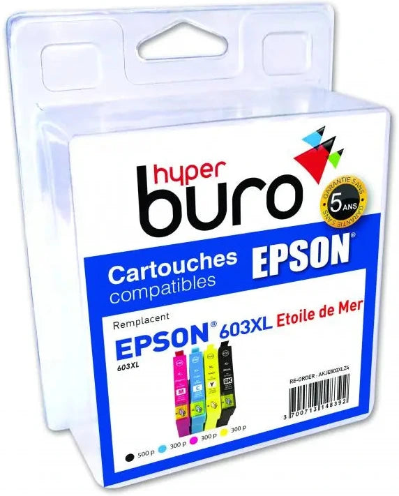 Pack 4 cartouches compatibles Epson t603xl étoile de mer  - haute capacité