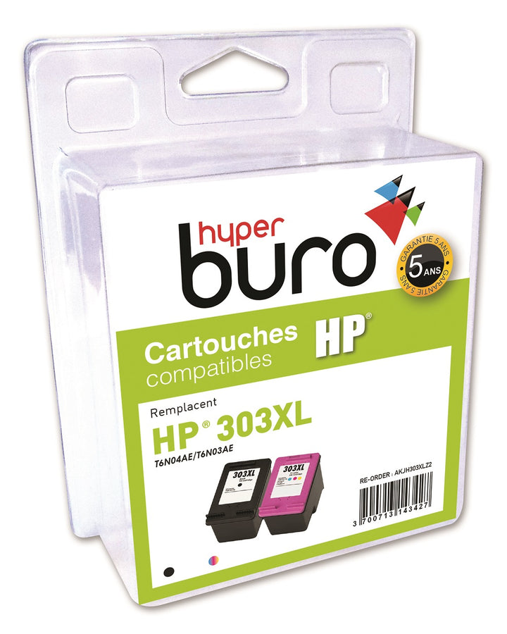 Pack 2 cartouches compatibles hp 303xl - encre haute capacité
