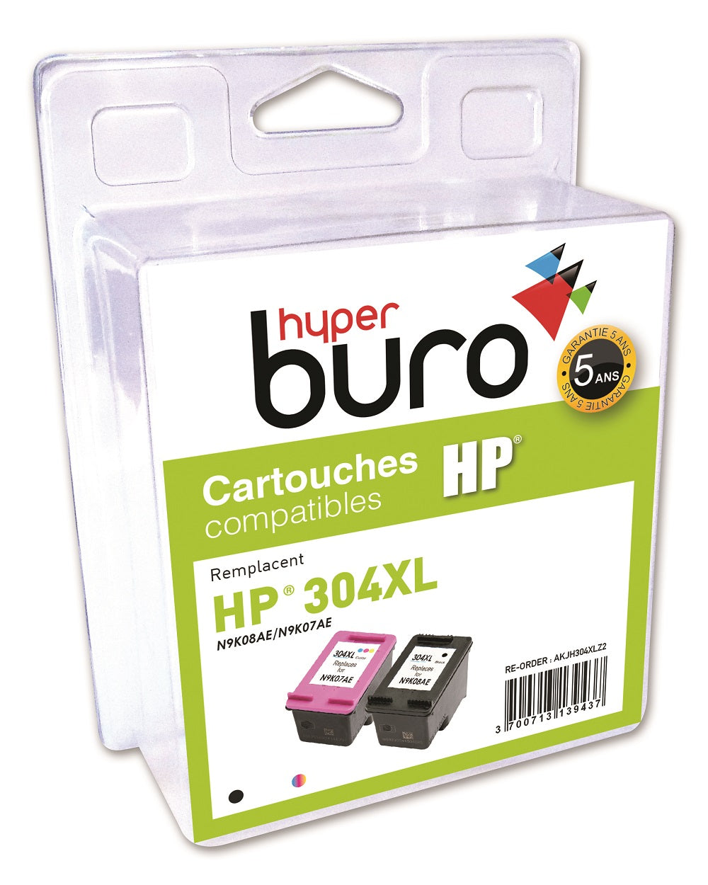 Pack cartouches Compatible HP 304XL noir et couleur haute capacité
