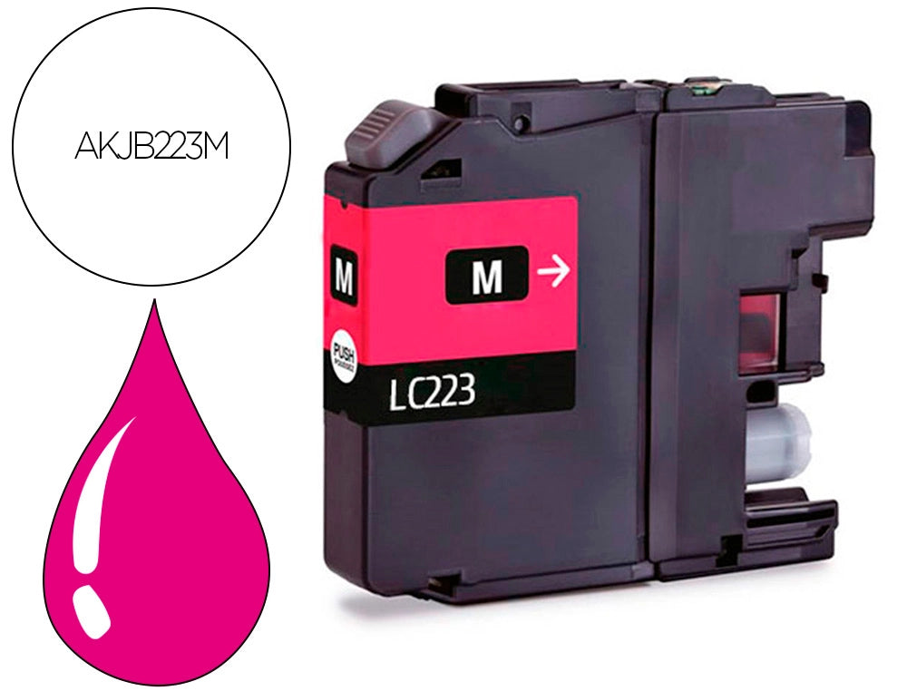 Cartouche d'encre compatible Brother LC223M Magenta - 550 pages