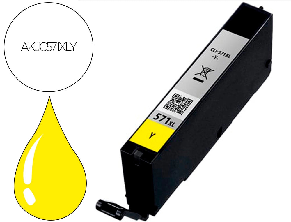 Cartouche Compatible Canon CLI-571XL Jaune Haute Capacité