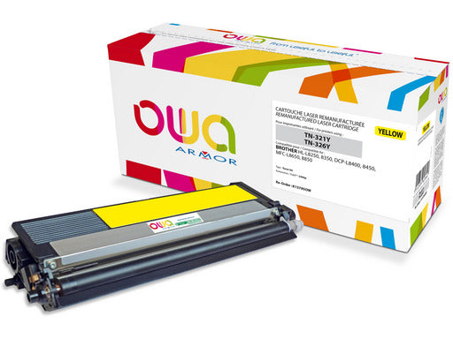 Toner Laser Jaune remanufacturé compatible TN326Y, TN321Y pour Imprimante Laser - Capacité 3500 pages