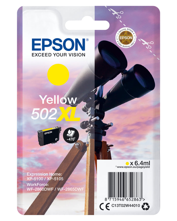 Cartouche d'encre Epson jaune 502xl - rendement élevé