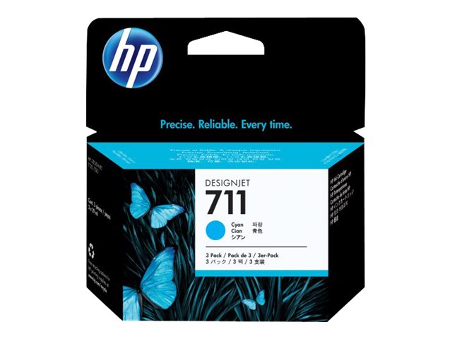 Cartouches cyan HP 711 - pack de 3 x 29 ml