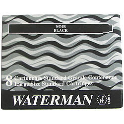 Cartouche encre waterman  longue noire  etui de 8