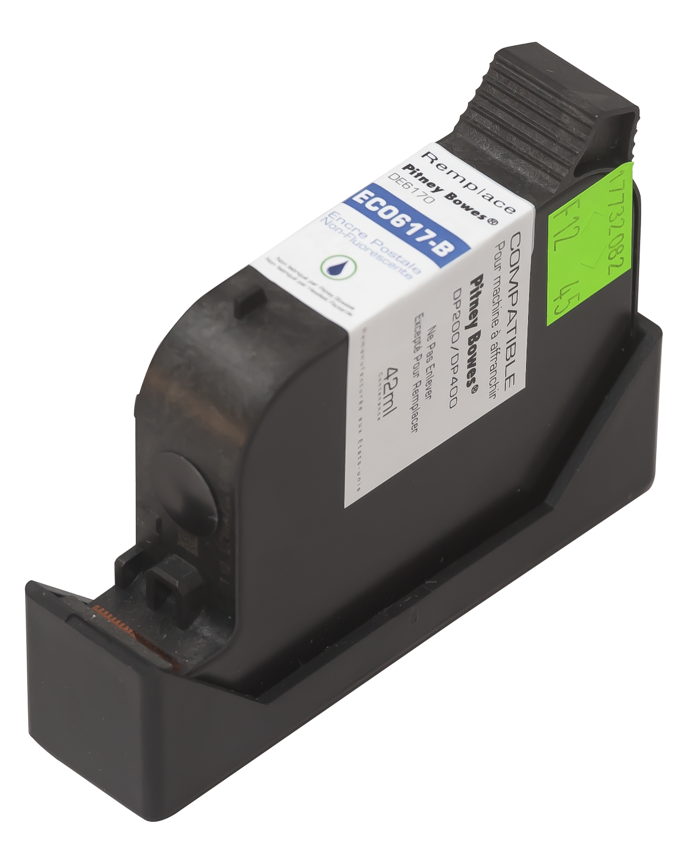 Cartouche machine à affranchir compatible - Pitney Bowes FS004256004 / DE6170 - bleue