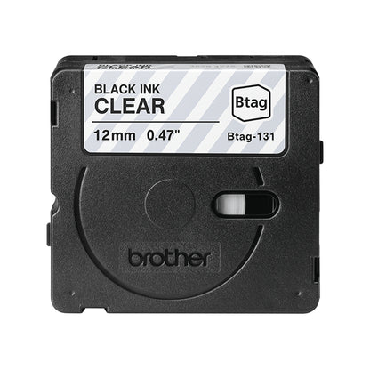 Ruban Brother Btag  12mm - Noir/transparent
