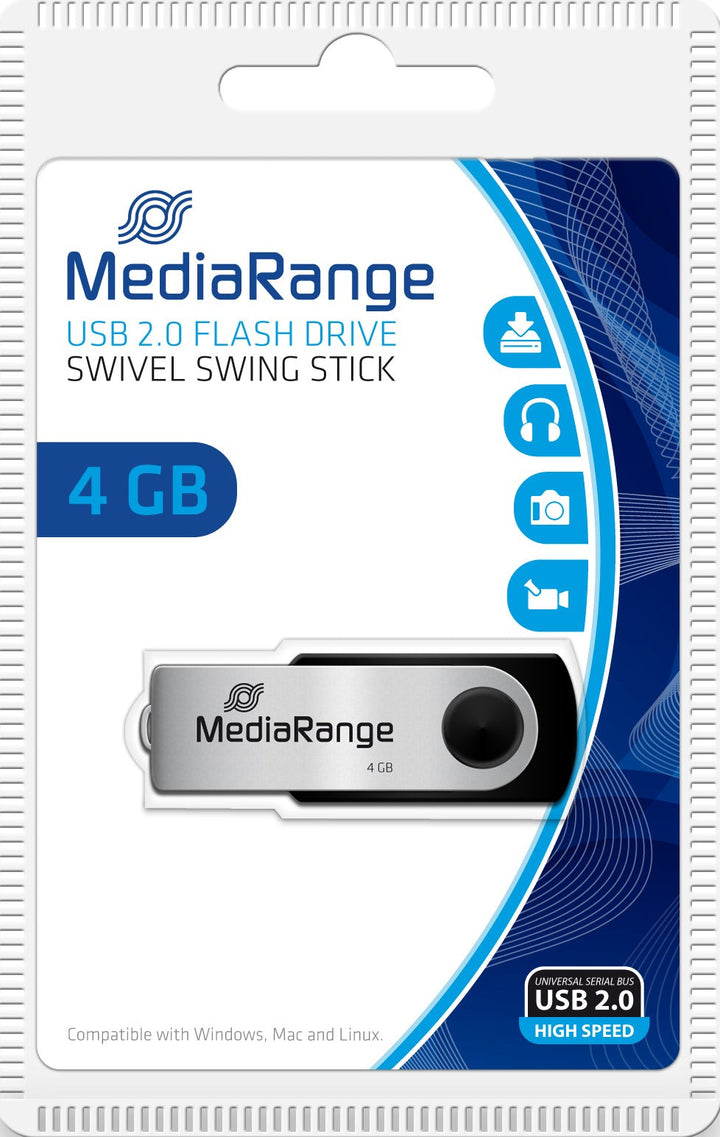 Clé USB 4GB - Pivotante, USB 2.0