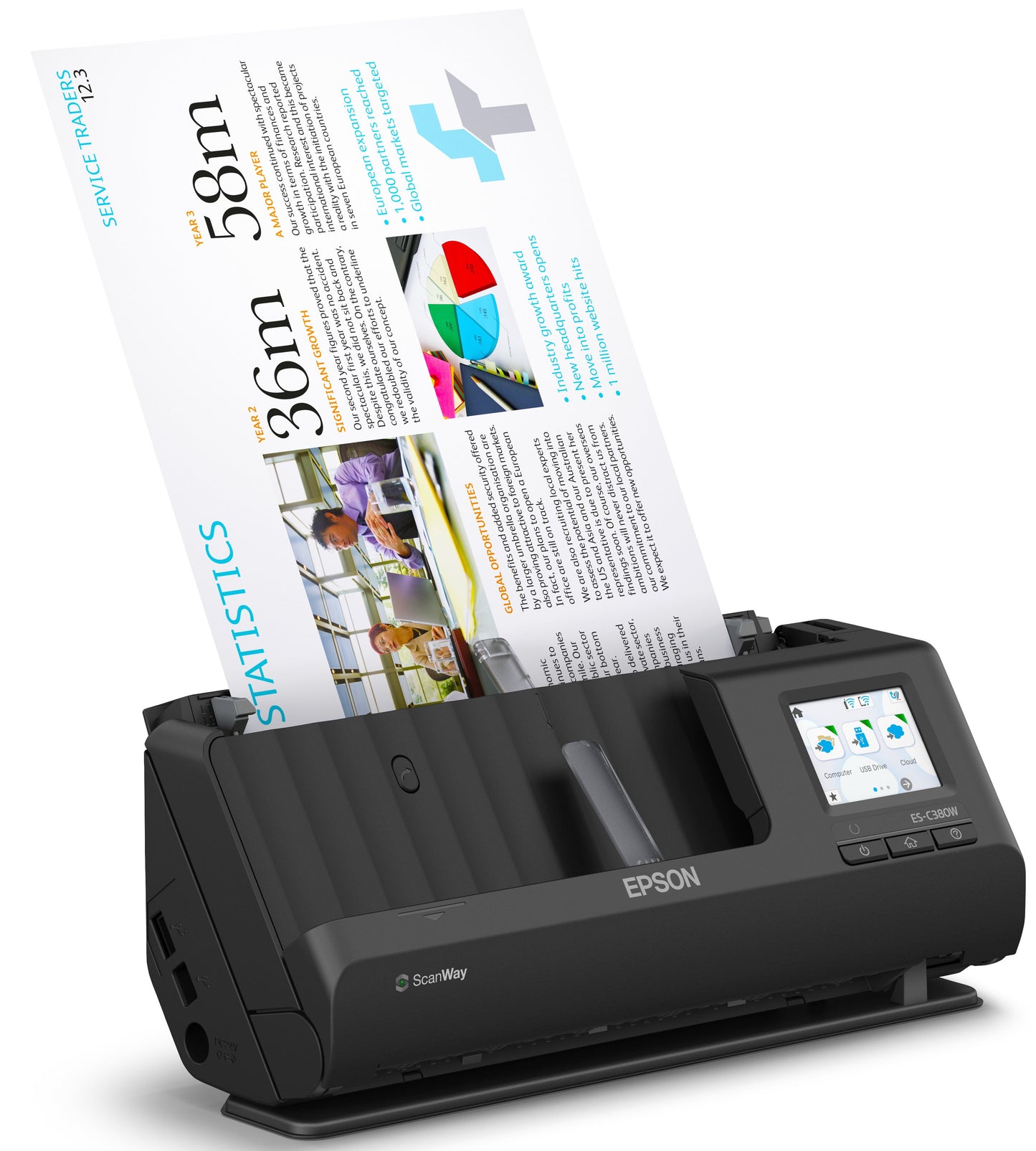 Scanner Epson es-c380w - numérisation recto verso rapide