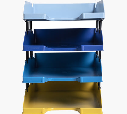 Corbeille courrier bee blue set de 4 -assorti