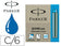 Cartouches parker quink courtes bleues - étui de 6