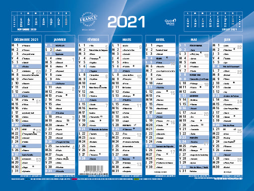 Calendrier mural bancaire 18x13,5 cm - 14 mois